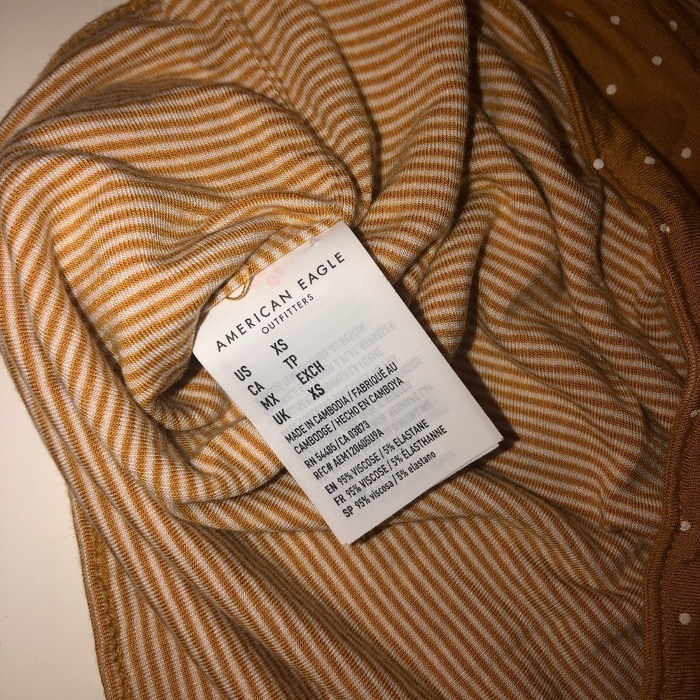 American Eagle Reversible Polka Dot Striped Strapless Bandeau Tube Top XS - Picture 4 of 4